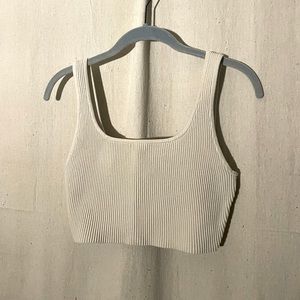 Aritzia Sculpt Knit Squareneck Cropped Tank - Small